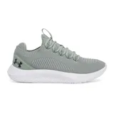Championes de entrenamiento Under Armour UA Dynamic 2, color gris con detalles en verde y logo negro.