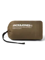 Chaleco acolchado marrón sin mangas con cuello alto y cierre lateral oculto y cremallera frontal. Bolsillos frontales y diseño plegable para fácil almacenamiento.