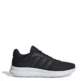 Championes Adidas Lite Racer 4.0 de color negro con las tres tiras características de la marca en los laterales.