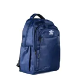 Mochila Umbro color gris con logo estampado en blanco.