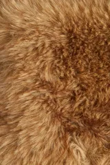 Campera corta de corte holgado confeccionada en tejido sintético con efecto de pelo largo. Presenta cuello clásico, cierre frontal oculto mediante corchetes y forro interior.