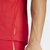 Remera deportiva Adidas Adizero Essentials, color rojo, de corte ajustado y tejido liviano con tecnología Aeroready.
