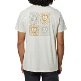 Remera de algodón en color blanco, con estampado frontal de diseño gráfico.