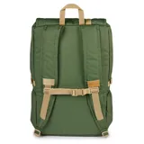 Mochila Jansport Hatchet verde con detalles en beige.