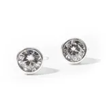 Caravanas de plata 925 con zirconia, con diseño sencillo y elegante.