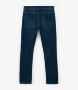Pantalón de jean skinny azul oscuro, marca Blue Steel, confeccionado en 99% algodón y 1% elastano.