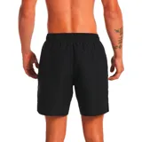 Short de baño negro marca Nike, con cintura elástica y logo blanco estampado en la pierna izquierda.