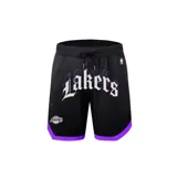 Short de basketball color negro con diseño de los Lakers, de tiro medio y confección en 100% poliéster.