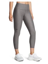 Calza gris de Under Armour, modelo HeatGear, con largo al tobillo, cintura alta y bolsillo lateral.