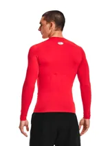 Remera de compresión Under Armour HeatGear de manga larga, color negro con logo blanco en el pecho.
