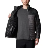 Campera negra Columbia Silver Falls II para hombre, con cierre frontal y cuello alto. Confeccionada en tejido resistente al agua y con aislamiento Thermarator™ de poliéster reciclado.