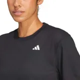 Remera corta de entrenamiento Adidas Train Essentials Boxy Workout, color negro con logo blanco en el pecho.