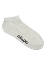 Pack de 5 pares de medias de corte bajo, color gris claro melange, de tejido suave, elástico y transpirable.