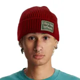 Gorro de lana color rojo con etiqueta bordada de Critical Slide.