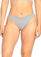 Bombacha tipo colaless de tejido acanalado (rib), color gris claro.