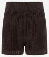 Short marrón de punto con forro.