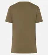 Blusa básica de manga corta y escote redondo, color blanco, confeccionada en tejido de viscosa y elastano.