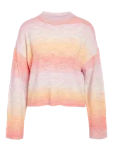 Sweater de punto con cuello redondo, mangas largas y hombros caídos. Puños acanalados y corte regular.