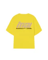 Remera negra de algodón con estampado en la espalda con el logo de la marca en color beige.