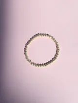 Pulsera elástica de cuentas esféricas de plata 925 de 4mm.