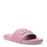 Sandalia tipo ojota color rosado con logo Umbro en relieve en la tira.