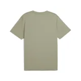 Remera deportiva Puma ESS Poly Tee color verde con logo de la marca estampado en negro en el pecho.