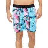 Short de baño Volcom Abg Breaker multicolor con estampado abstracto en tonos celeste, rosa, blanco y negro. Cuenta con cintura elástica negra y cordón ajustable.