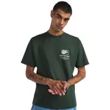 Remera verde con logo de Vans 'Off The Wall' estampado en el pecho.