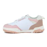Championes Avia Cordelia de mujer, color blanco con detalles en rosa y suela color crema.