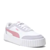 Championes Puma Carina Mía, color blanco con detalles en rosa y lila, de estilo urbano.