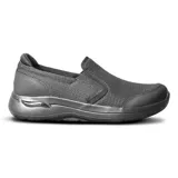 Zapato deportivo Skechers GO WALK Arch Fit, color gris, sin cordones. Capellada de malla transpirable y material sintético, con plantilla Arch Fit removible, media suela Ultra Go y tecnología Comfort Pillar.