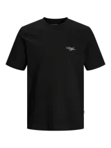 Camiseta negra de manga corta y cuello redondo con logo 'Originals' bordado en blanco en el pecho.