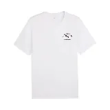 Remera blanca de corte clásico y relajado, con logo Puma Athletics estampado en el pecho.