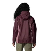 Campera impermeable Columbia Arcadia II color celeste, con capucha ajustable, cierre frontal con solapa, bolsillos con cierre y puños ajustables.