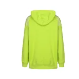 Buzo deportivo Nike color verde flúor con capucha y bolsillo tipo canguro. Presenta el logo "AIR" estampado en el frente y detalles de malla en los hombros.