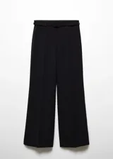 Pantalón negro con corte recto y diseño de pierna ancha, ideal para un look sofisticado.