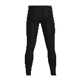 Calza deportiva Under Armour HeatGear para hombre, color negro con logo en blanco en la pierna izquierda y cintura elástica con la inscripción "Under Armour".