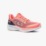 Championes de running Fila Athlon para mujer, color salmón con detalles en azul marino y blanco.