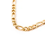 Cadena de acero enchapada en oro, con un diseño clásico y longitud de 45 cm.