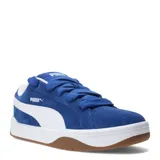 Championes Puma Park Life Style Easy SD azules de gamuza, con detalles en blanco y suela de goma marrón.