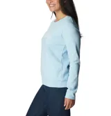 Buzo Columbia color lila con logo estampado en el pecho.
