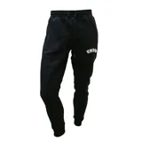 Pantalón de jogging negro con cintura elástica ajustable con cordón, bolsillos laterales y logo de Umbro estampado en blanco en la pierna izquierda.