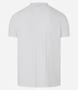 Remera de manga corta color marrón, con cuello redondo y textura acanalada vertical. Confeccionada en viscosa y poliamida.