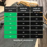 Short de jean de mezclilla azul oscuro, corte ancho y largo (tipo bermuda), con bordes deshilachados y dobladillo sin rematar.