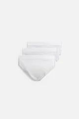 Pack de tres slips negros con cintura elástica.