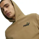 Canguro con capucha Puma Ess Elevated color tostado, con logo pequeño estampado en negro en el pecho y bolsillo tipo canguro.