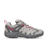Zapatillas de senderismo Merrell Accentor 3 Low confeccionadas en ante y malla color gris, con membrana impermeable. Cuentan con puntera de goma protectora, lengüeta de fuelle, cuello acolchado, forro de malla reciclada, plantilla extraíble de espuma EVA, entresuela de espuma EVA ligera y suela de goma adhesiva Merrell Air Cushion.