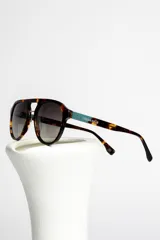 Lentes de sol Urban Haus modelo Arcadia, con montura redonda de carey y lentes degradadas.