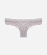 Bombacha bikini hilo de encaje floral color verde agua.