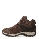 Bota de trekking Merrell Accentor 3 Mid color marrón, con detalles en negro y suela beige.